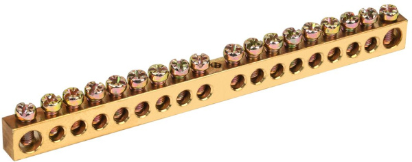 Шина PEN "земля-ноль" 8х12мм 18/1 (18групп/крепеж по центру) IEK