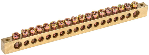 Шина PEN "земля-ноль" 8х12мм 20/2 (20групп/крепеж по краям) IEK