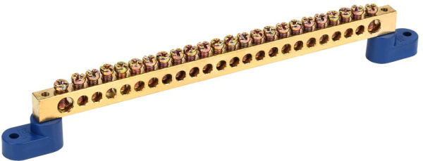 Шина N "ноль" на двух угловых изоляторах ШНИ-8х12-24-У2-С IEK