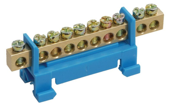 Шина N "ноль" на DIN-изоляторе типа "Стойка" ШНИ-6х9-10-С-С IEK