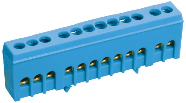 Шина N "ноль" в корпусном изоляторе на DIN-рейку ШНИ-6х9-14-К-С IEK