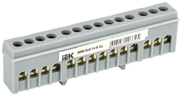 Шина L "фаза" в корпусном изоляторе на DIN-рейку ШНИ-6х9-14-К-Ср IEK