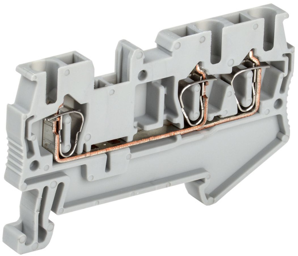 Клемма пружинная КПИ 3в-2,5 3 вывода 31А серая IEK