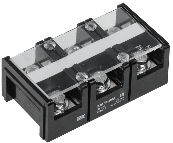 Блок зажимов наборный БЗН ТС-1003 35мм2 100A 3 пары IEK