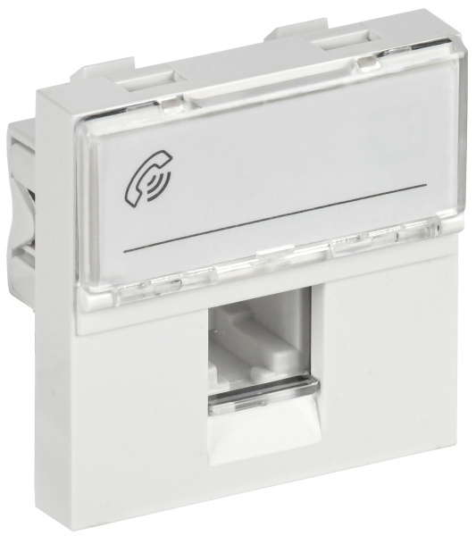 Розетка телефонная РКФ-20-00-П RJ-11 кат.3 (на 2 модуля) ПРАЙМЕР белая IEK