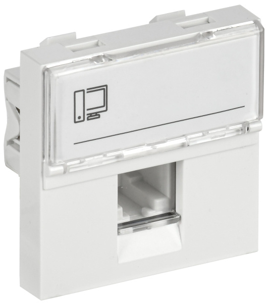Розетка компьютерная РКИ-20-00-П RJ-45 UTP кат.5e (на 2 модуля) ПРАЙМЕР белая IEK