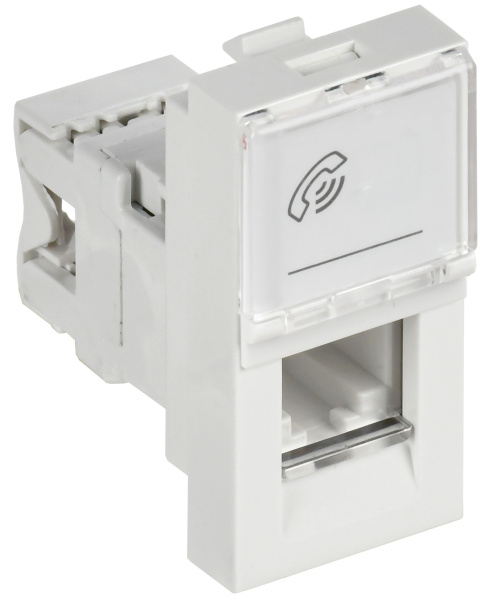 Розетка телефонная РКФ-10-00-П RJ-11 кат.3 (на 1 модуль) ПРАЙМЕР белая IEK