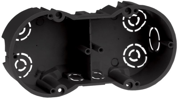 Коробка установочная КМ40007 2-х местная 141x70x45мм для твердых стен (с саморезами) IEK