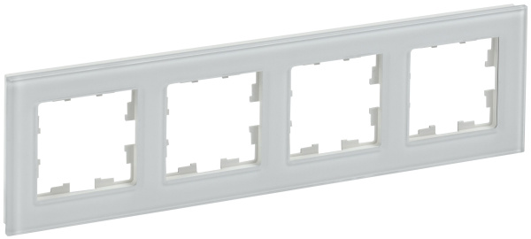 BRITE Рамка 4 -местная РУ-4-2-БрБ стекло белый IEK