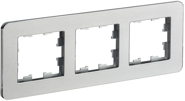 BRITE Рамка 3-местная РУ-3-1-Бр металл алюминий RE IEK