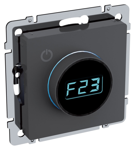 BRITE Термостат электронный с индикацией ТС10-1-БрГ графит IEK