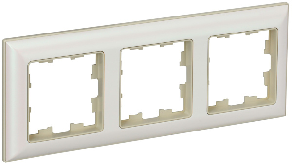 BRITE Рамка 3-местная РУ-3-Бр бежевый/жемчужный IEK