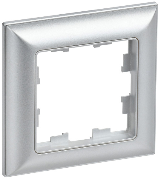 BRITE Рамка 1-местная РУ-1-Бр алюминий/алюминий IEK