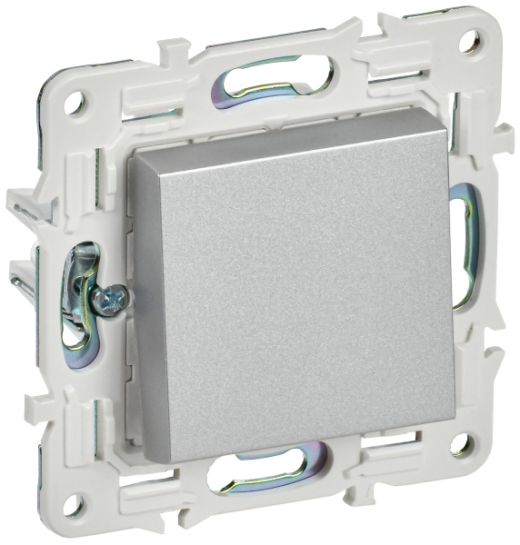 SKANDY Выключатель 1-клавишный проходной 10А SK-V02S серебряный IEK