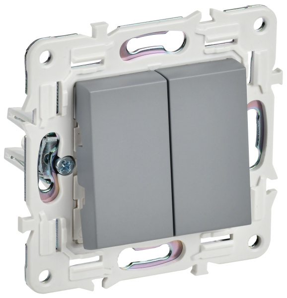 SKANDY Выключатель 2-клавишный 10А SK-V04Gr серый IEK