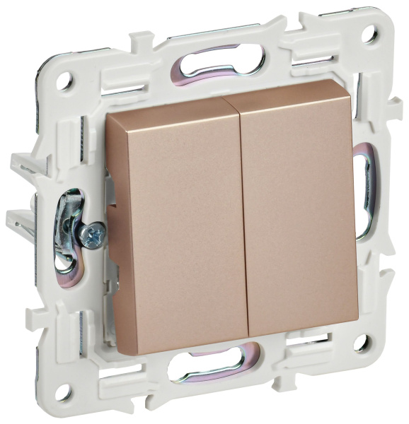 SKANDY Выключатель 2-клавишный 10А SK-V04Sa песочный IEK