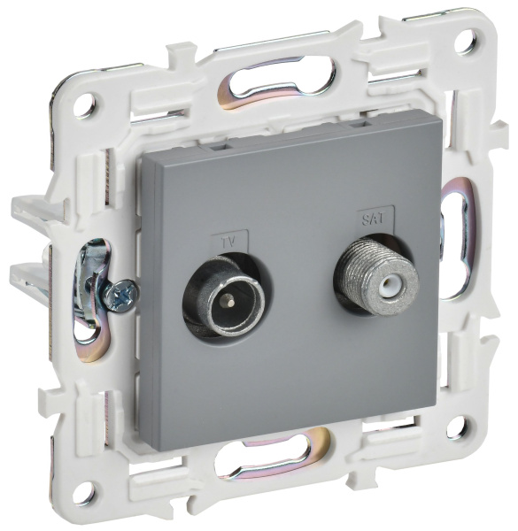 SKANDY Розетка двойная TV+SAT SK-A13Gr серый IEK