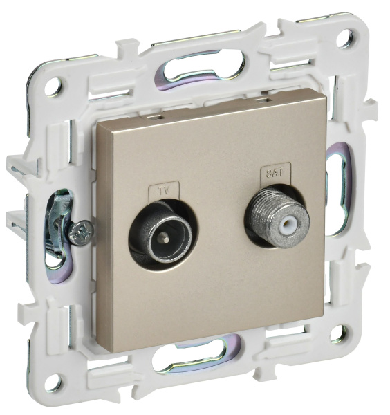 SKANDY Розетка двойная TV+SAT SK-A13Sh шампань IEK