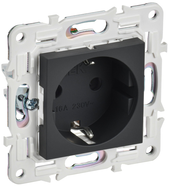 SKANDY Розетка с заземлением с защитными шторками 16А SK-R04G графит IEK