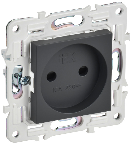 SKANDY Розетка без заземления с защитными шторками 10А SK-R01T титан IEK
