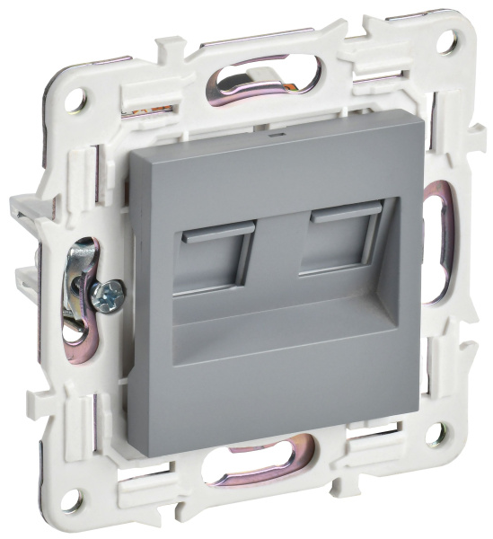 SKANDY Розетка компьютерная двойная RJ45 кат.5E SK-K03Gr серый IEK