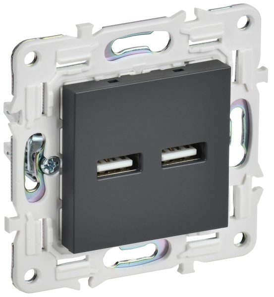 SKANDY Розетка USB A+A 3,1А SK-R15T титан IEK