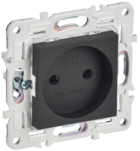 SKANDY Розетка без заземления без защитных шторок 10А SK-R02G графит IEK