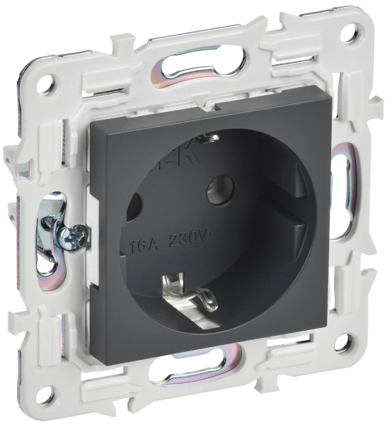 SKANDY Розетка с заземлением без защитных шторок 16А SK-R05T титан IEK
