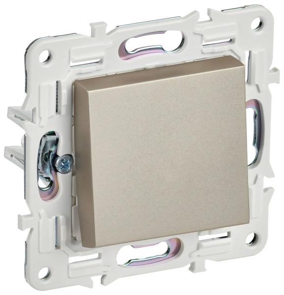 SKANDY Выключатель 1-клавишный кнопочный 10А SK-V14Sh шампань IEK