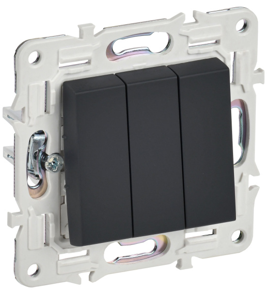 SKANDY Выключатель 3-клавишный 10А SK-V11G графит IEK