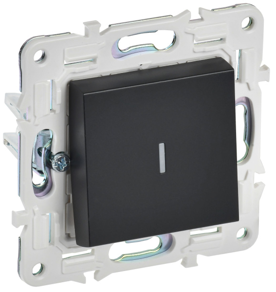 SKANDY Выключатель 1-клавишный с индикацией 10А SK-V07Bl черный IEK