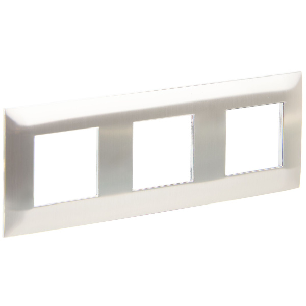 SKANDY Рамка 3-местная SK-F33N металл никель IEK