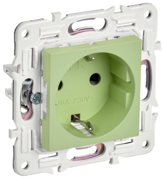 SKANDY Розетка с заземлением без защитных шторок 16А SK-R05G мятный IEK