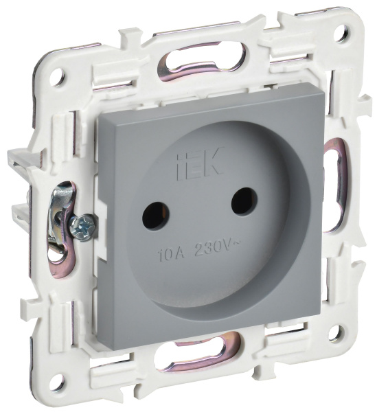 SKANDY Розетка без заземления без защитных шторок 10А SK-R02Gr серый IEK