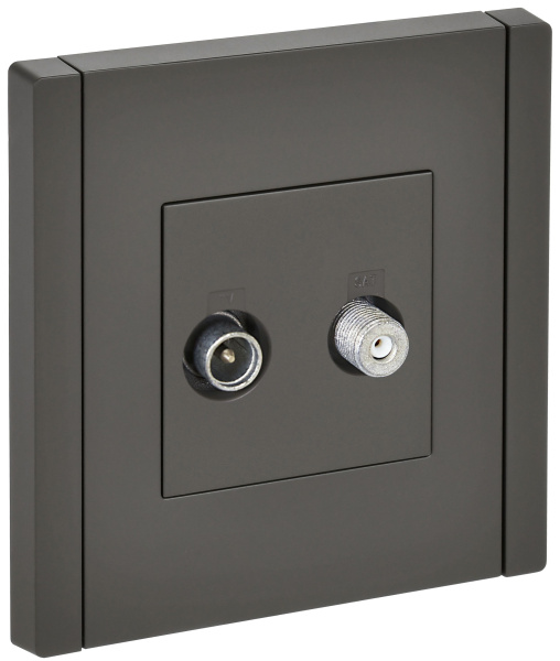 FORTE&PIANO Розетка двойная TV+SAT FP338 серый IEK