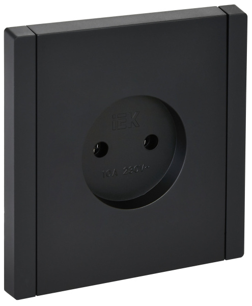 FORTE&PIANO Розетка 1-местная без заземления без защитных шторок винтовое крепление 10А FP118 черный IEK