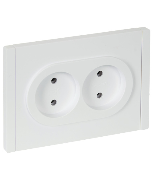 FORTE&PIANO Розетка 2-местная без заземления без защитных шторок безвинтовое крепление 10А FP226 белый IEK