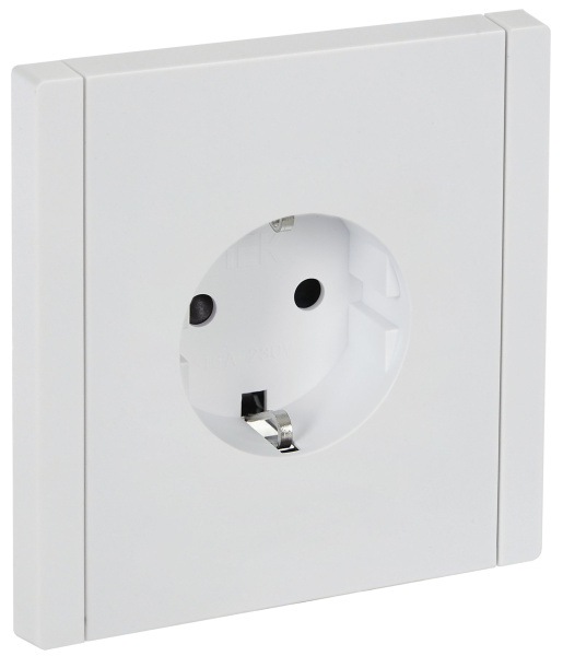 FORTE&PIANO Розетка 1-местная с заземлением с защитными шторками винтовое крепление 16А FP215 белый IEK