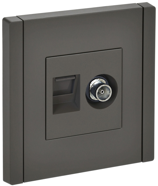 FORTE&PIANO Розетка двойная TV+RJ45 кат.6 FP337 серый IEK