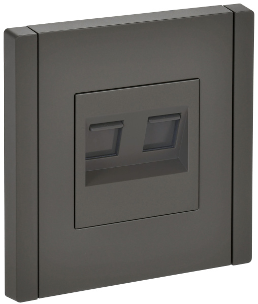 FORTE&PIANO Розетка компьютерная двойная RJ45 кат.5E FP333 серый IEK