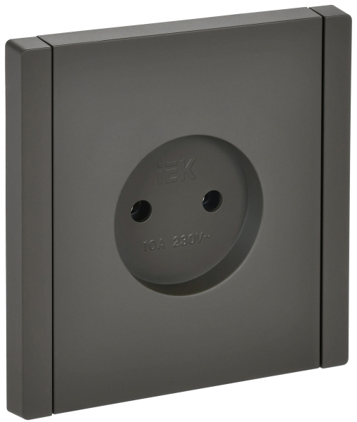 FORTE&PIANO Розетка 1-местная без заземления без защитных шторок винтовое крепление 10А FP318 серый IEK