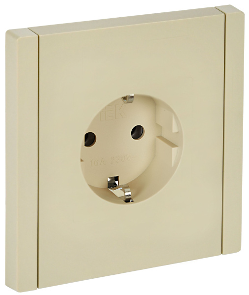 FORTE&PIANO Розетка 1-местная с заземлением без защитных шторок безвинтовое крепление 16А FP414 ваниль IEK