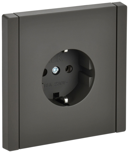 FORTE&PIANO Розетка 1-местная с заземлением без защитных шторок винтовое крепление 16А FP316 серый IEK