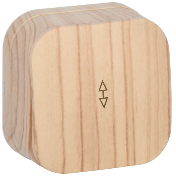 Выключатель 1-клавишный для открытой установки проходной ВСп10-1-0-ХС 10А GLORY сосна IEK