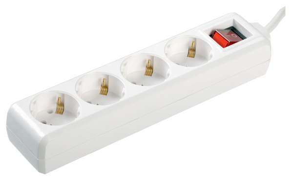 Удлинитель У04К-выкл. 4 места 2P+PE/3м 3х1мм2 16А/250В IEK