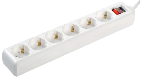 Удлинитель У06К-выкл. 6 мест 2P+PE/3м 3х1мм2 16А/250В IEK