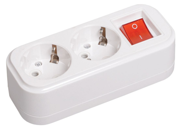 Розетка разборная переносная с выключателем К02В 2 места CLASSIC IEK