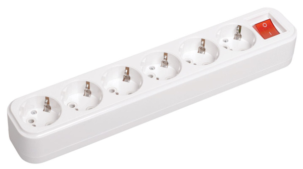 Розетка разборная переносная с выключателем К06В 6 мест CLASSIC IEK