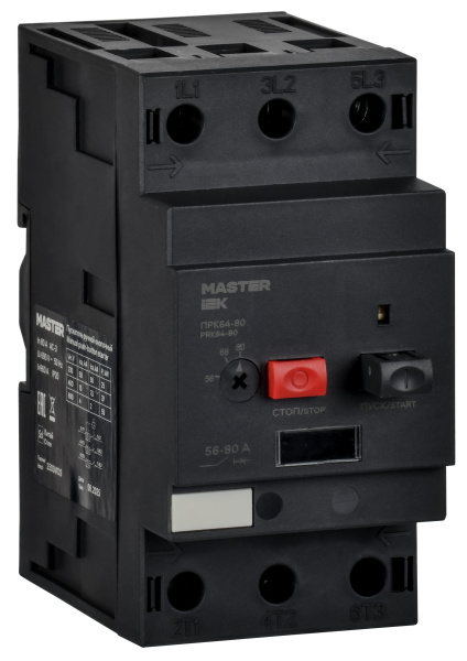Пускатель ручной кнопочный ПРК64-80 In=80A Ir=56-80A 660В IEK