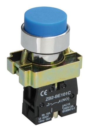 Кнопка управления LAY5-BL61 без подсветки синяя 1з IEK